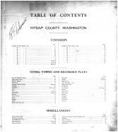 Table of Contents, Kitsap County 1909 Microfilm